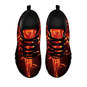 Phoenix Angel Print Black Sneakers