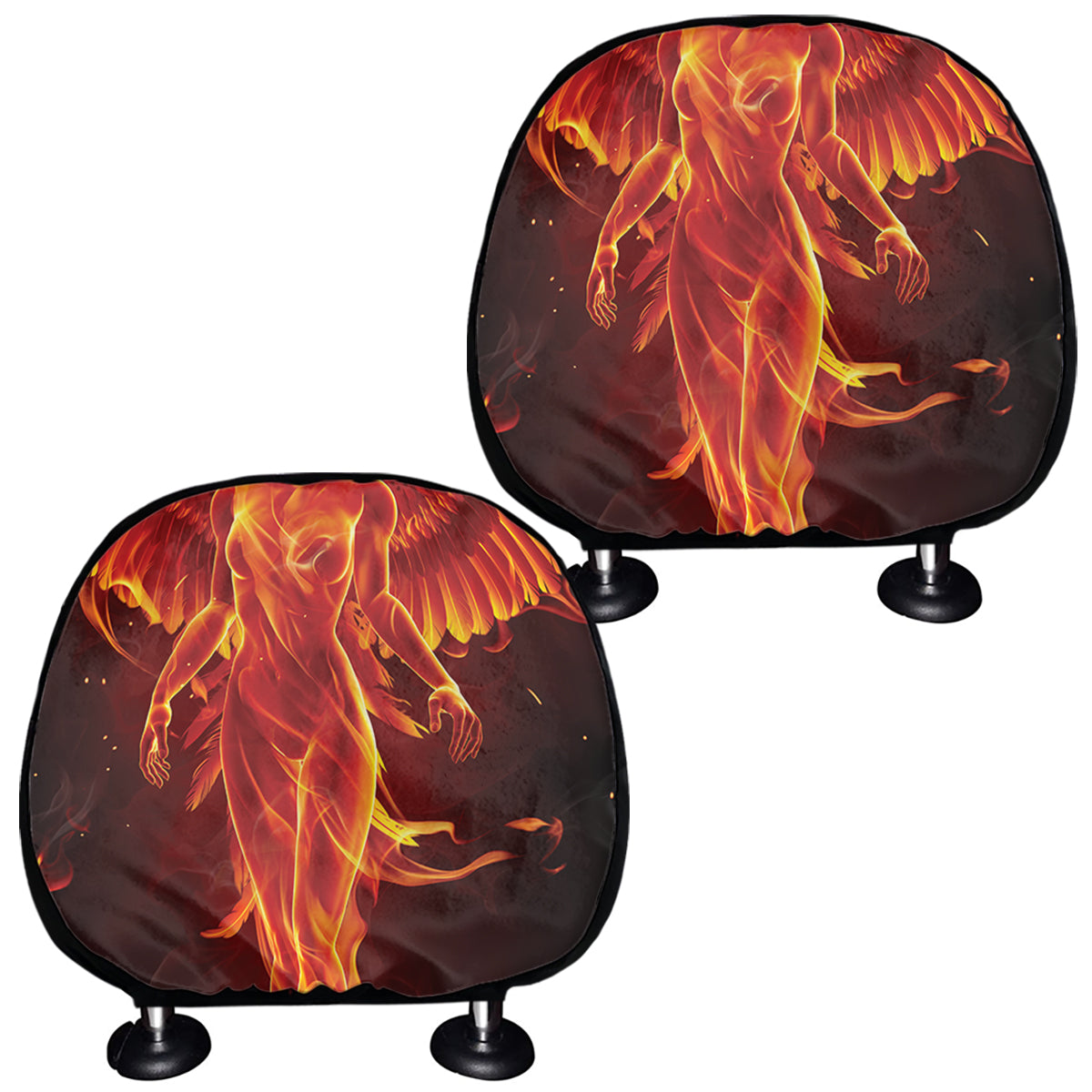 Phoenix Angel Print Car Headrest Covers