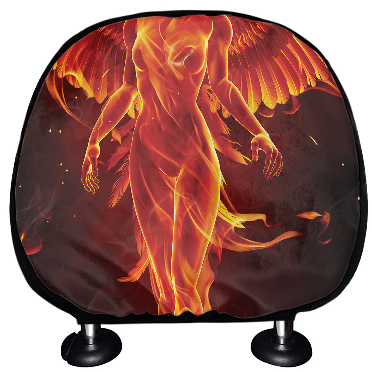 Phoenix Angel Print Car Headrest Covers