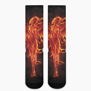 Phoenix Angel Print Crew Socks