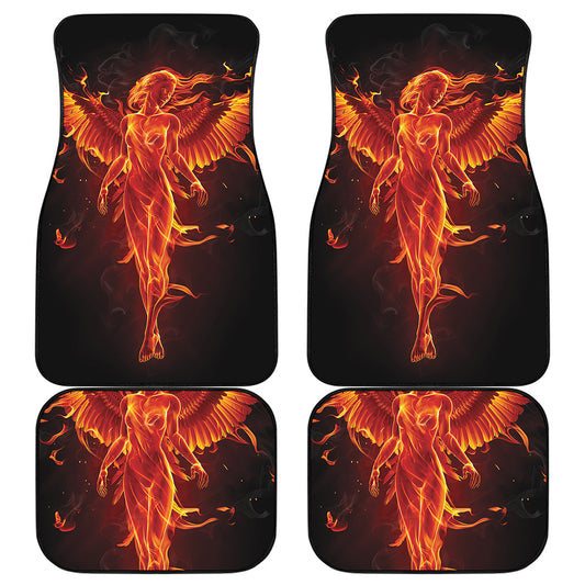 Phoenix Angel Print Front and Back Car Floor Mats