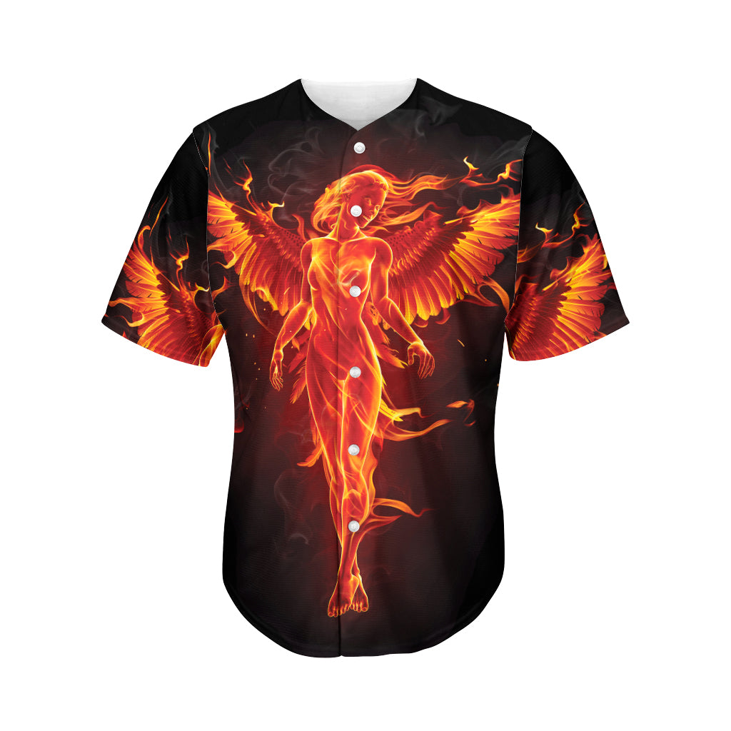 Phoenix Angel Print Men's Baseball Jersey