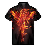 Phoenix Angel Print Men's Short Sleeve Shirt
