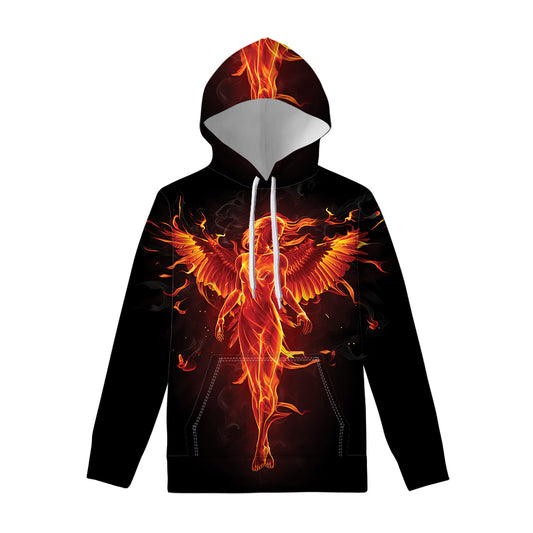 Phoenix Angel Print Pullover Hoodie
