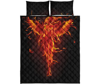 Phoenix Angel Print Quilt Bed Set