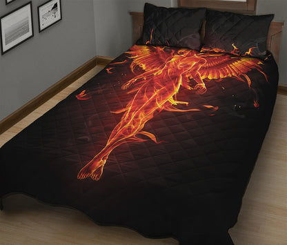 Phoenix Angel Print Quilt Bed Set