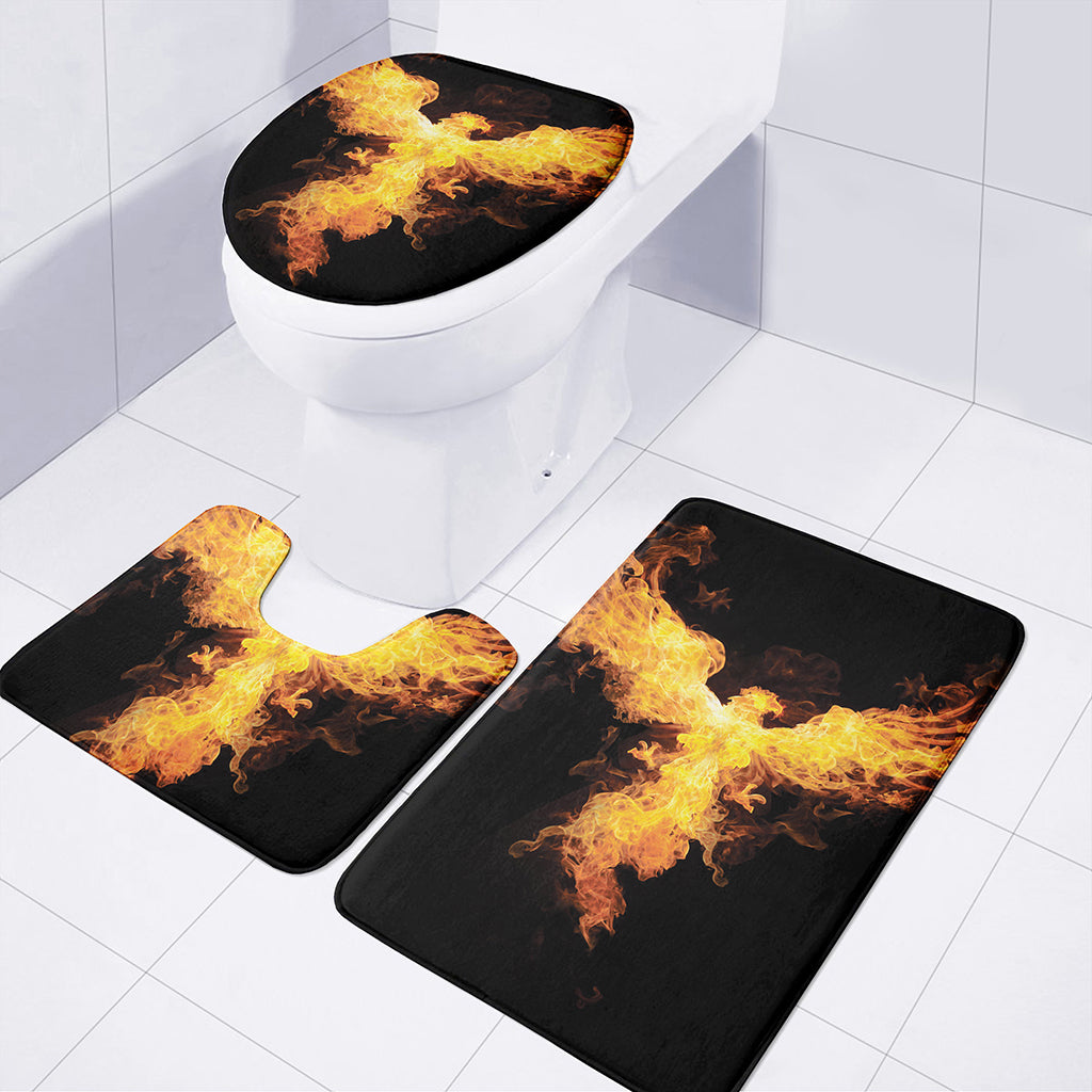 Phoenix Firebird Print 3 Piece Bath Mat Set