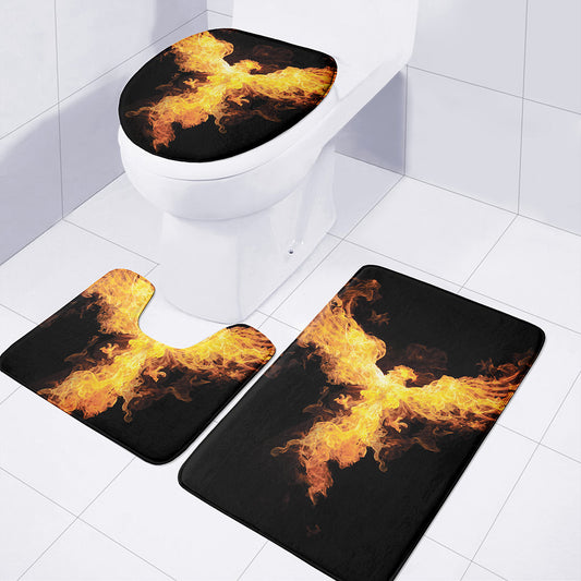 Phoenix Firebird Print 3 Piece Bath Mat Set