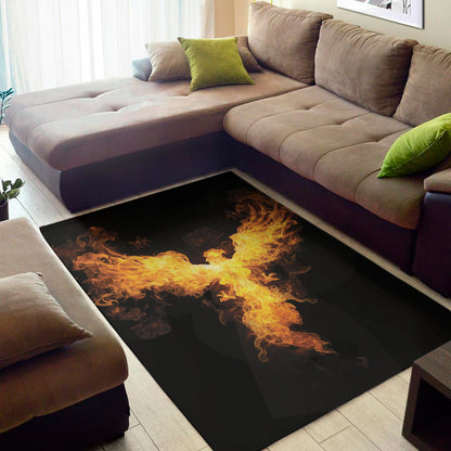 Phoenix Firebird Print Area Rug