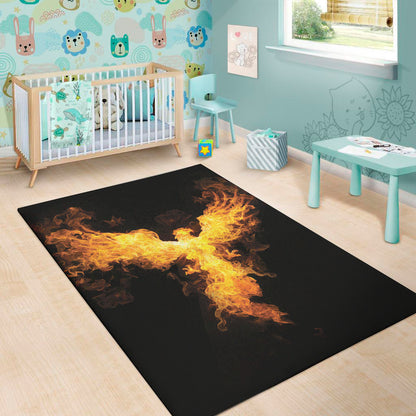 Phoenix Firebird Print Area Rug