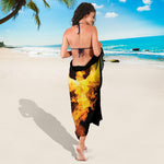 Phoenix Firebird Print Beach Sarong Wrap