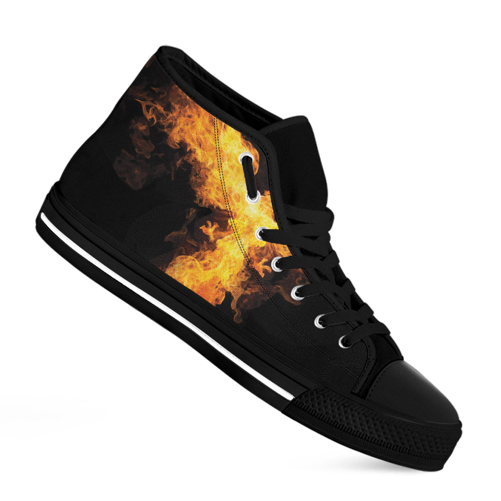 Phoenix Firebird Print Black High Top Shoes