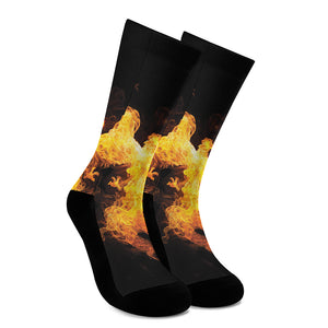 Phoenix Firebird Print Crew Socks