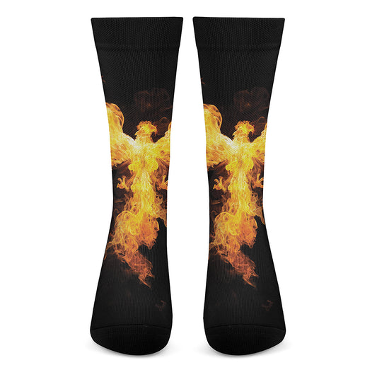 Phoenix Firebird Print Crew Socks
