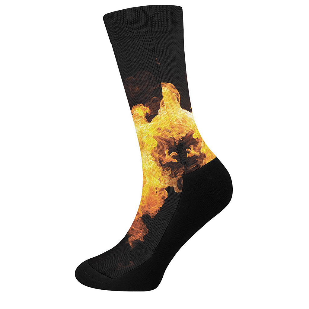 Phoenix Firebird Print Crew Socks