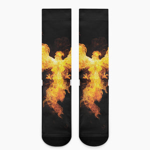 Phoenix Firebird Print Crew Socks