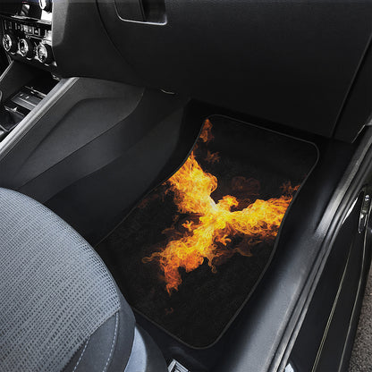 Phoenix Firebird Print Front and Back Car Floor Mats