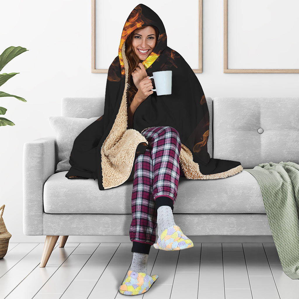 Phoenix Firebird Print Hooded Blanket