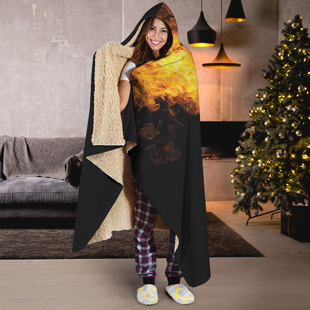 Phoenix Firebird Print Hooded Blanket