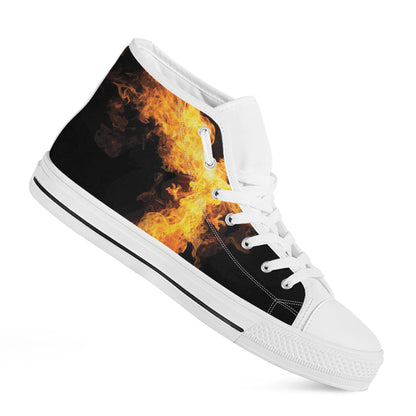 Phoenix Firebird Print White High Top Shoes
