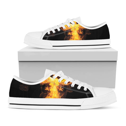 Phoenix Firebird Print White Low Top Shoes
