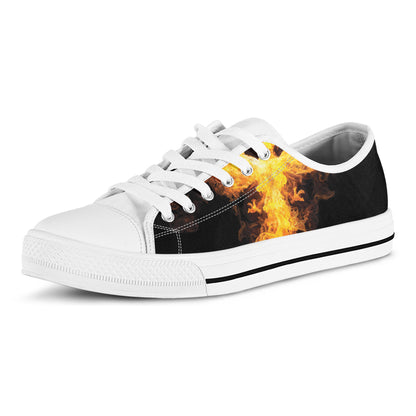 Phoenix Firebird Print White Low Top Shoes