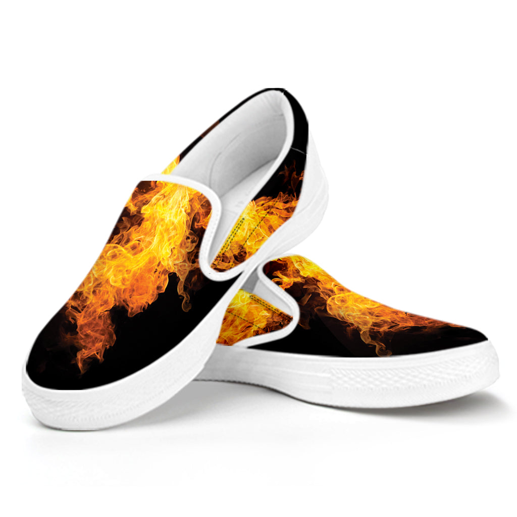 Phoenix Firebird Print White Slip On Shoes