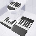 Piano Keyboard Print 3 Piece Bath Mat Set