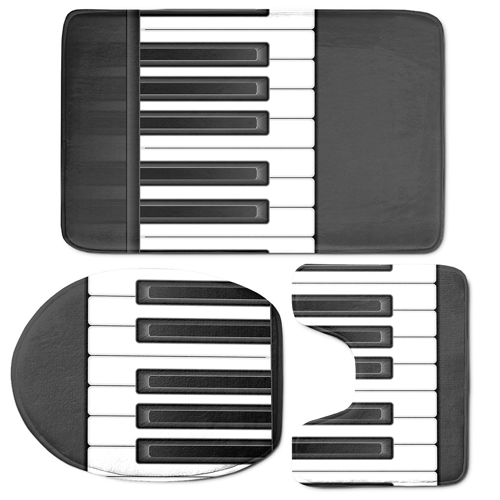 Piano Keyboard Print 3 Piece Bath Mat Set