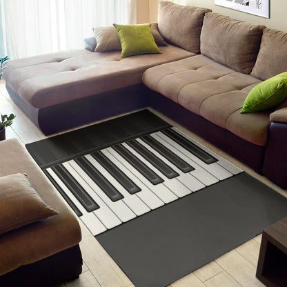 Piano Keyboard Print Area Rug