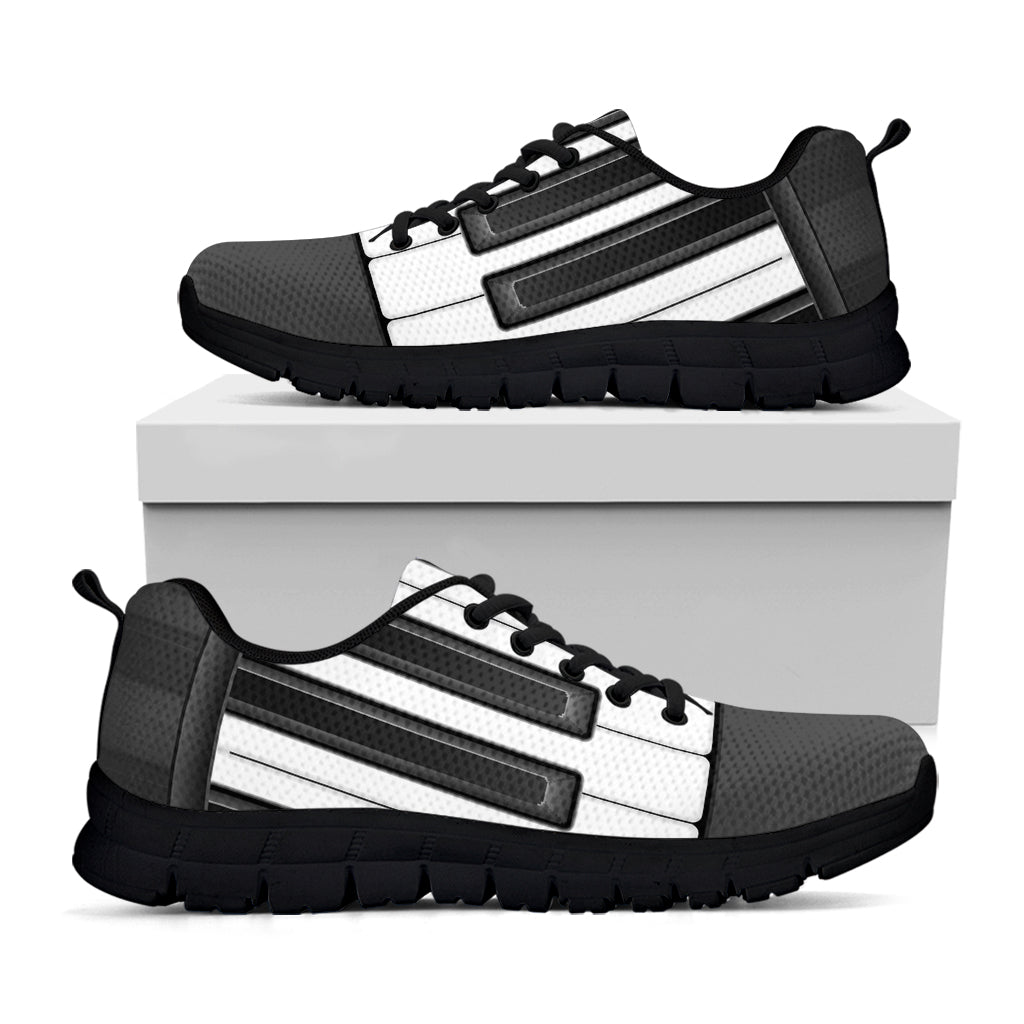 Piano Keyboard Print Black Sneakers