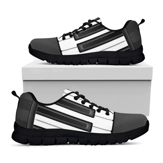 Piano Keyboard Print Black Sneakers