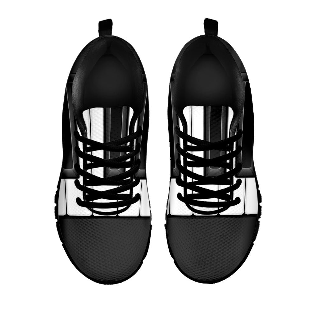 Piano Keyboard Print Black Sneakers