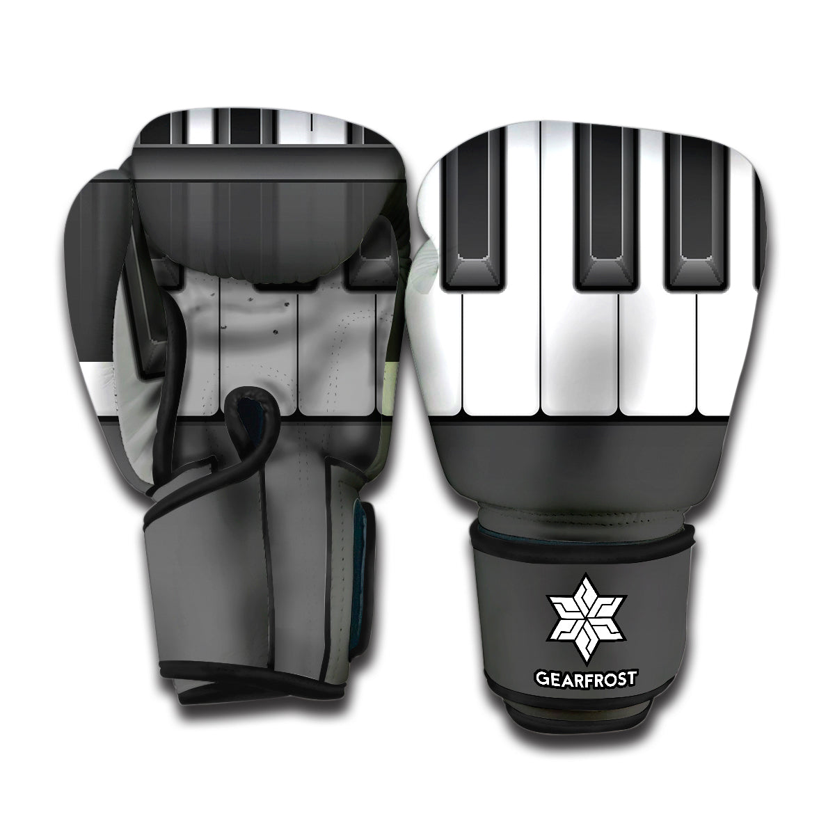 Piano Keyboard Print Boxing Gloves