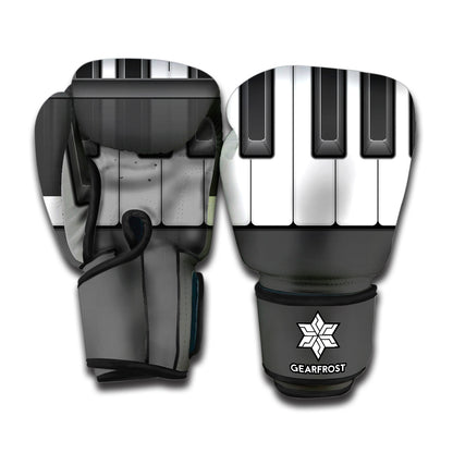 Piano Keyboard Print Boxing Gloves