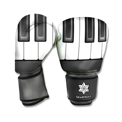 Piano Keyboard Print Boxing Gloves