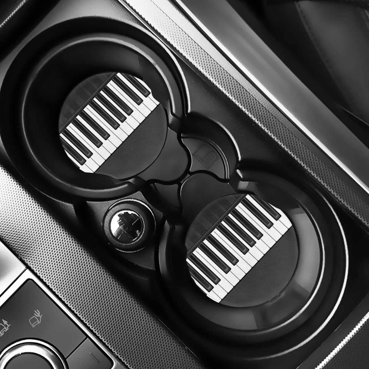 Piano Keyboard Print Car Coasters