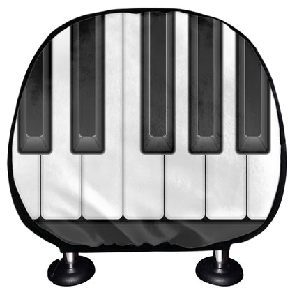 Piano Keyboard Print Car Headrest Covers
