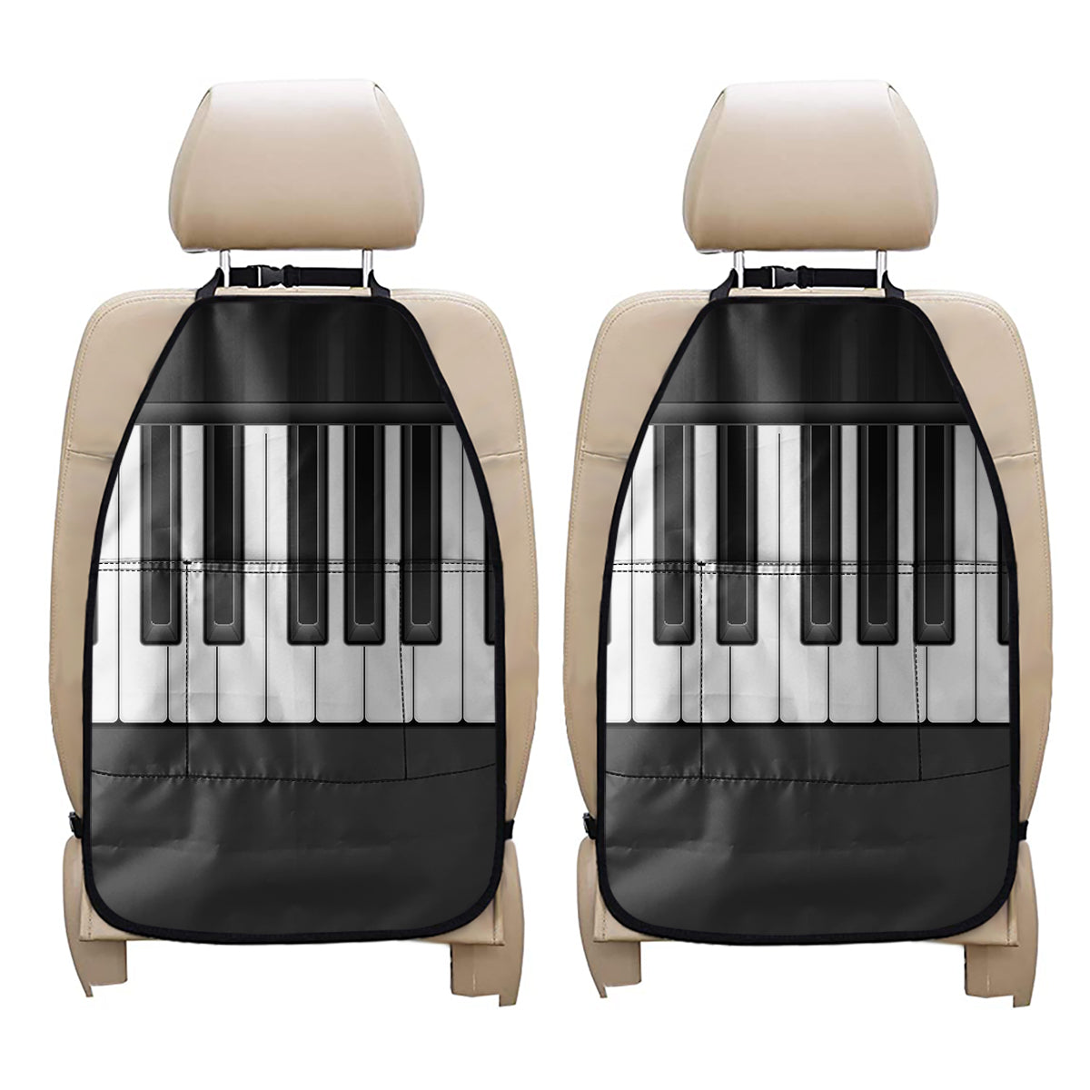 Piano Keyboard Print Car Seat Organizers