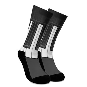 Piano Keyboard Print Crew Socks