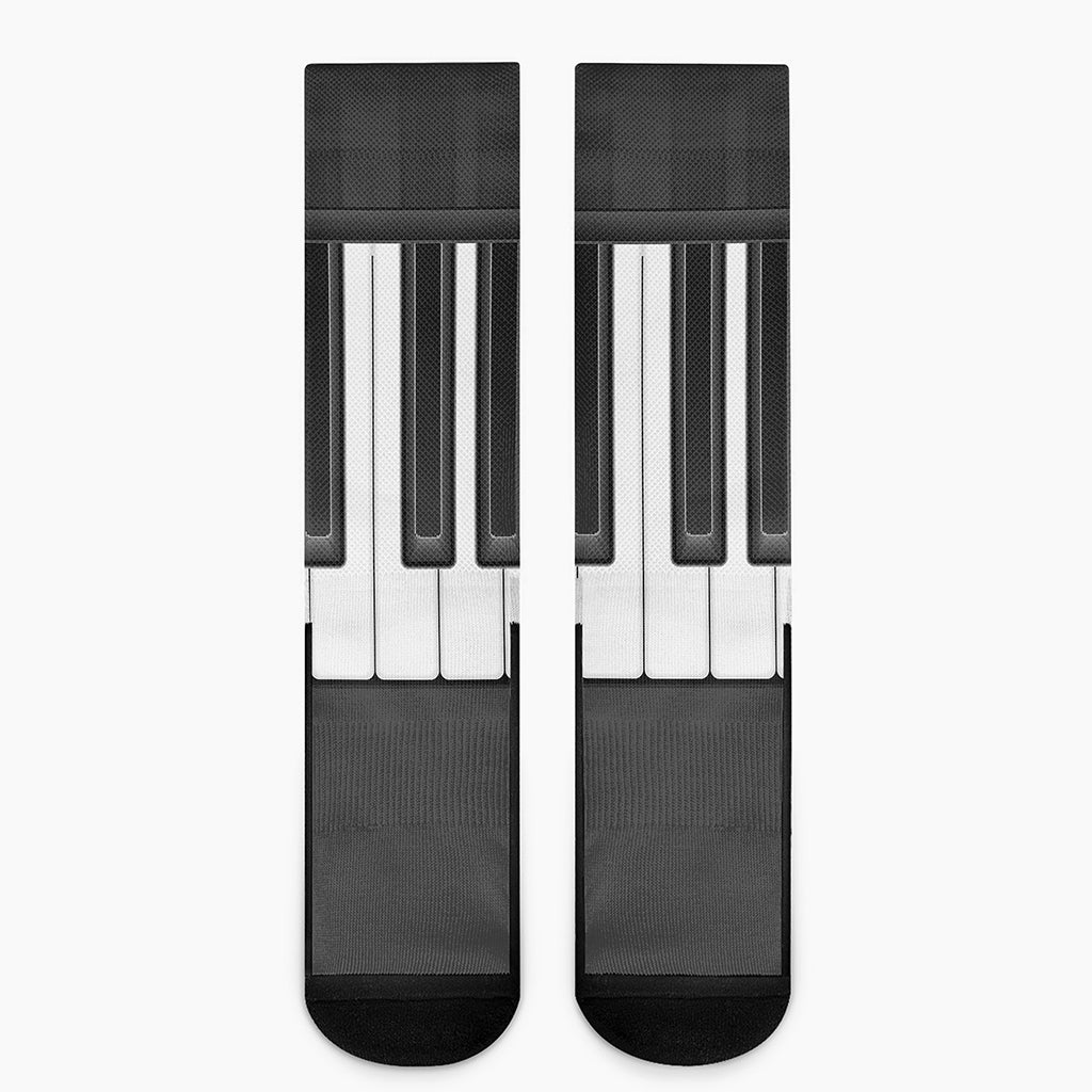 Piano Keyboard Print Crew Socks