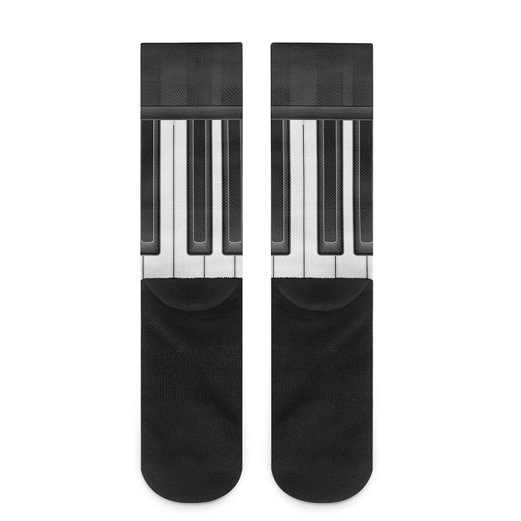 Piano Keyboard Print Crew Socks