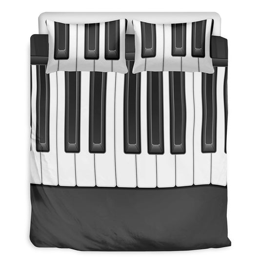 Piano Keyboard Print Duvet Cover Bedding Set