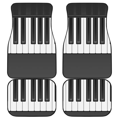 Piano Keyboard Print Front and Back Car Floor Mats