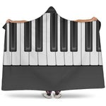 Piano Keyboard Print Hooded Blanket