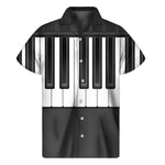 Piano Keyboard Print Men's Short Sleeve Shirt