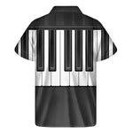 Piano Keyboard Print Men's Short Sleeve Shirt