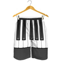 Piano Keyboard Print Men's Shorts
