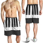 Piano Keyboard Print Men's Shorts