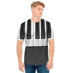 Piano Keyboard Print Men's T-Shirt